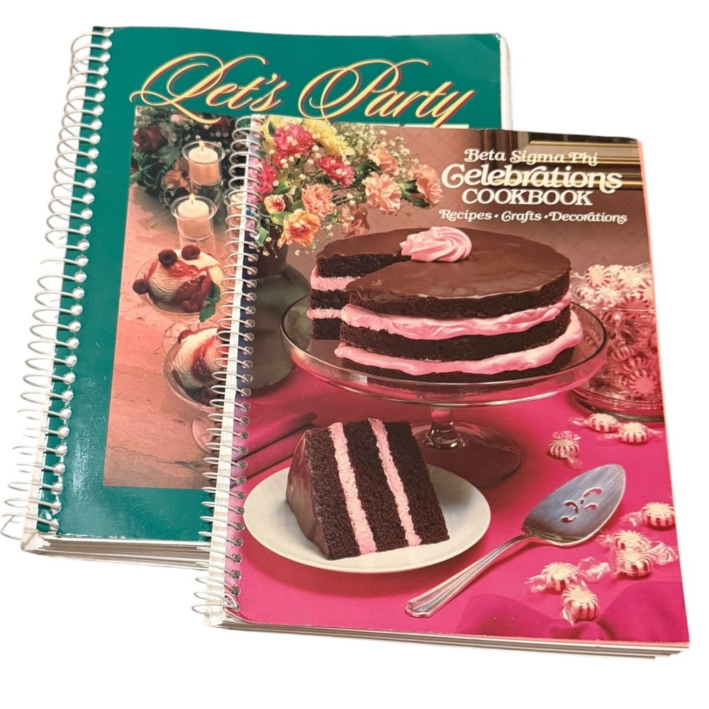 Vintage 1990 1996 Beta Sigma Phi Cookbook Lot Celebrations Let's Party